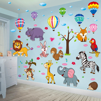 Autocollant mural décoratif en vinyle découpé sur mesure, motif dessin animé, enseignant, animal, mignon, kawaii, pour miroir mural, pour enfants, impression personnalisée