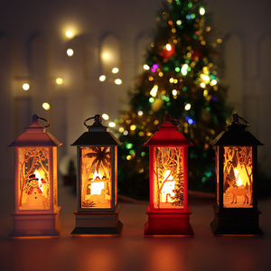 Lanterne à vent artisanale, cadeau de Noël, belle, peinte, petites lumières LED, décoration de la veille de Noël - Product Image 4