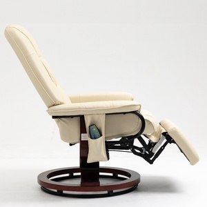 Fauteuil inclinable moderne à pédale unique en cuir, dossier haut, <span class=keywords><strong>pivotant</strong></span>, avec réglage manuel, structure métallique et revêtement en tissu - Product Image 6