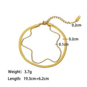 Bracelet de cheville INS européen en or 18 carats en acier inoxydable chaîne de base personnalisée bijoux de pied haut de gamme pour femmes en gros - Product Image 5