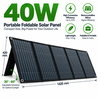 Panneau solaire pliable portable 40W, efficacité 23,5%, surface ETFE, USB-C PD, chargeur solaire léger de style sac à dos pour la randonnée
