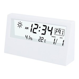Reloj de Escritorio Digital Minimalista con Termómetro e Higrómetro, Pantalla Grande, Funciona con Batería, Reloj Despertador para Interiores - Product Image 3