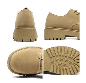Chaussures de travail rétro pour hommes, fermeture à lacets, semelle épaisse, respirantes, modèle en PU - Product Image 3