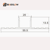 Profilé LED en aluminium de haute qualité pour plafonds en plaques de plâtre, 20*13, personnalisé, pour bandes LED, vente en gros
