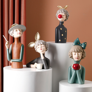 Statue de fille 3D, figurine miniature, sculpture nordique moderne, décoration de <span class=keywords><strong>table</strong></span>, décoration de salon, décoration de chambre à coucher, décoration de bureau, décoration de la maison - Product Image 3