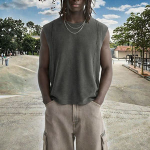 Camiseta Oversize sin Mangas con Cuello Redondo para Hombre, Estilo Urbano, Ecológica, 180g, Algodón, Personalizable Rápido, para Gimnasio y Deportes, 100% Tejida - Product Image 3