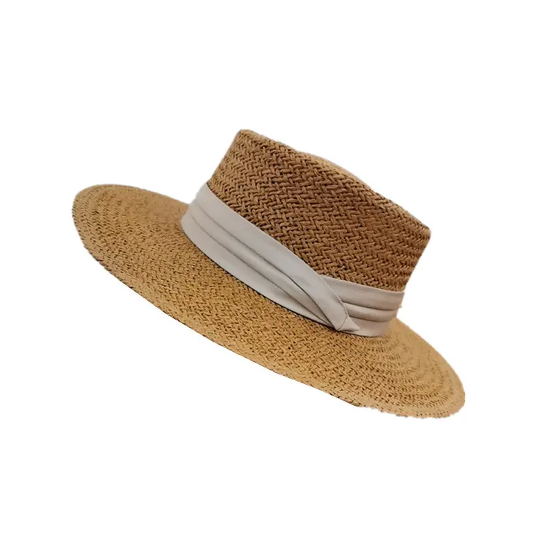 Orientalischer breiter Hersteller Fadora kleine Damen offene Strohhalm Basisstück westliche Klammer OEM individuelle Sommermütze Kinder Fedora Strohhüte