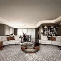 Sanhai Modern Hafif Lüks Daire İç Mekan Hizmeti Emlak 3D Max Render Alan Planları Ev Kat Planları Ev İnşaatı