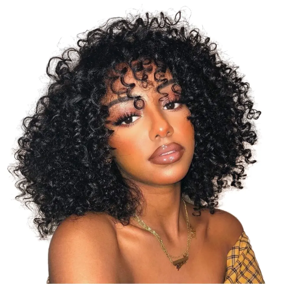 New arrive bob various curly hair wigs with bang virgin mink brazilian bob human hair curly lace front wig with fringe