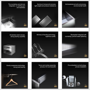 Nouveau matériau armoires de cuisine à revêtement électrique personnalisables armoires de cuisine Shaker armoires de cuisine ensembles complets avec cuisinière et évier - Product Image 6