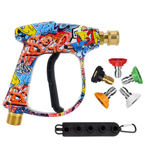 Pistolet de lavage haute pression avec connecteur rapide 1/4 et buses de pulvérisation pour un nettoyage efficace des voitures (<span class=keywords><strong>Plastique</strong></span>+Laiton+Acier inoxydable) - Product Image 1