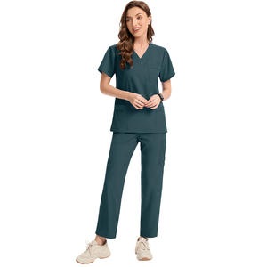 Uniforme Médico Quirúrgico Personalizado con Logotipo OEM, Conjunto de Uniforme de Enfermera de Hospital, Parte Superior e Inferior de Poliéster Unisex - Product Image 4