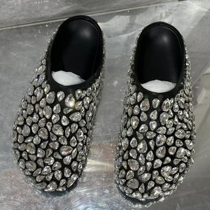 2026 New Premium Crystal-Embellished Black <b>Slide</b> Sandals Rhinestone-Encrusted Statement Casual Slippers - Product Image 5