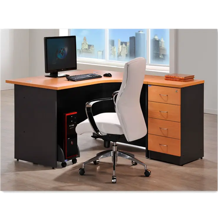 Надежный производитель, офисная мебель, деревянный ламинированный L-образный директор, компьютерный Рабочий стол, офисный стол