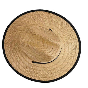Venta al por mayor verano salvavidas sombrero de paja bajo pesca impresión personalizada América sombrero de playa Surf salvavidas con logotipo sombrero de paja - Product Image 3