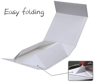 Dossier en carton ondulé blanc 7,8x7x3,1 pouces (taille intérieure 7,4x6,8x3 pouces) Fermeture magnétique Matériaux recyclés Revêtement UV Petit format - Product Image 3