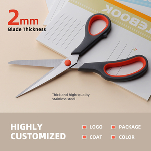 Tijeras profesionales para manualidades de acero inoxidable, ligeras, multiusos con borde liso para corte de papel para estudiantes - Product Image 3