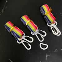 Nouveau lanière porte-breloque en tissu arc-en-ciel avec un crochet, portable, pour machine à bulles pour enfants, appareil photo jouet, cadeau universel
