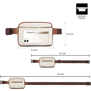 Sac banane unisexe de luxe en cuir, antivol, étanche, avec fermeture éclair, GPS intégré, pour utilisation en bandoulière ou à la taille, sacoche utilitaire pour argent et objets - Product Image 2