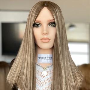 SHY Hair Top Qualité Ombre Couleur HD Lace Top Perruque Juive Nœuds Simples 5.0 Casher Perruques Cheveux Courts pour les Femmes - Product Image 1