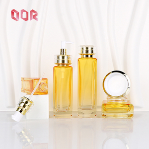 Envase de Cosméticos de 50g 40ml 100ml 120ml, Juego de Botellas de Vidrio Amarillas, Apto para Productos para el Cuidado de la Piel, Se Puede Imprimir con Logotipo - Product Image 1