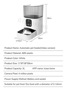 En Çok Satan 3L Otomatik Evcil Hayvan Besleyici Toptan Köpek Kedi Mama Dağıtıcısı Wifi Uygulamalı Akıllı Kamera Çevre Dostu Plastik Malzeme - Product Image 3