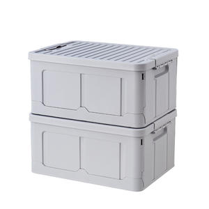 Collapsible Storage Box with Lid Heavy-Duty Plastic Organizers Foldable Utility Bin for Closet Home Car