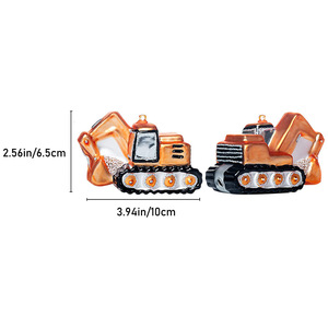 Décorations de Noël faites à la main pour pelles Bulldozers Arbres de Noël en verre pour fêtes Accessoires de fête personnalisés - Product Image 3