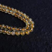 Perle de pierre en cristal jaune naturel, brin de perles de Citrine, boule de qualité pour la fabrication de bijoux, prix d'usine, livraison gratuite