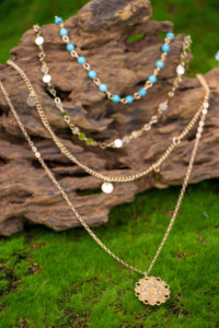 Set of 5 Gold-Plated Chain Link <b>Necklace</b> for Women Bohemia Classic Thick Multi-Layer Stack Chunky Alloy Jewelry - Product Image 5