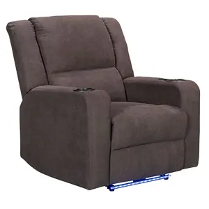 Cy sofá de tecido de couro ajustável, cadeira para filmes com alto-falantes azuis