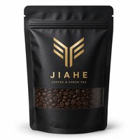 Sachets refermables personnalisés JIAHE en noir mat avec fermeture éclair, pour café, thé vert, emballage alimentaire, vente en gros, réutilisables