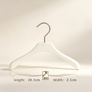 Cintre Basique Léger en <span class=keywords><strong>Bois</strong></span> Massif <span class=keywords><strong>Blanc</strong></span> pour Présentation de Vêtements, Idéal pour les Vêtements d'Enfants - Product Image 1