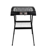 Grill électrique avec support, barbecue d'intérieur et d'extérieur, 2000W, contrôle de la température, antiadhésif, usage domestique