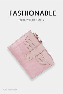 Cartera de Cuero Suave con Cremallera y Patrón de Cocodrilo para Mujer, con Protección RFID, Nueva, Corta, Pequeña, Moderna, para Monedas y Tarjetas - Product Image 3