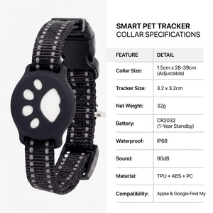 Traceur GPS mondial pour animaux de compagnie compatible Apple Find My et Google Find My Device, collier intelligent étanche IP68 pour chien et chat, sans abonnement mensuel - Product Image 6