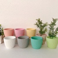 Pot Tanaman Keramik Warna Terakota Matte Dekoratif untuk Tanaman