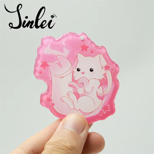 Phổ biến tùy chỉnh CNC cắt in phim hoạt hình Acrylic hai mặt mở và đóng cửa Keychain tùy chỉnh Anime có thể mở ra Shaker - Product Image 1