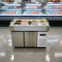 Table de présentation de fruits de mer en acier inoxydable pour restaurant et buffet