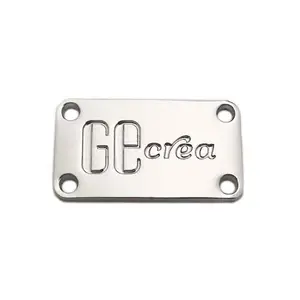 Factory price cheap embossed brand logo custom metal name tags plates labels for clothing