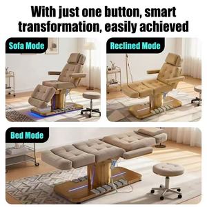 Camilla de Masaje Eléctrica de Lujo con 4 Motores, Control por Pedal, 320KG, Base Dorada, Silla Facial LED para Salón de Belleza y Spa Médico - Product Image 5