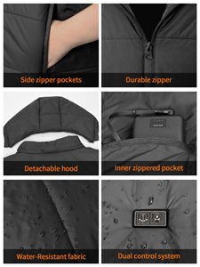 Chaqueta Térmica Unisex para Esquí y Snowboard, 7.4V 20000mAh, Impermeable, Cortavientos, Ecológica, Diseño Freestyle de Nailon/Algodón - Product Image 6