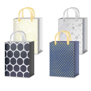 Bolsa de Regalo de Papel con Diseño de Lunares y Estrellas Surtidos, 26X32X10CM - Product Image 1