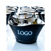 Seau à glace LED personnalisable et coloré avec logo, refroidisseur de bouteilles de vin et de bière, présentoir pour boîte de nuit, bar, club