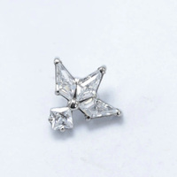 Anneau de labret en titane ASTM-F136 Gaby avec zircon, bijoux de piercing pour enfants, cadeau de mariage, boucles d'oreilles à filetage interne