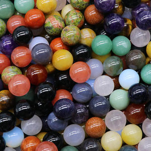 Vente en gros de perles naturelles, perles sphériques non percées de 16mm, perles de guérison Reiki en cristal non poreux, pierre précieuse, boule, artisanat - Product Image 2