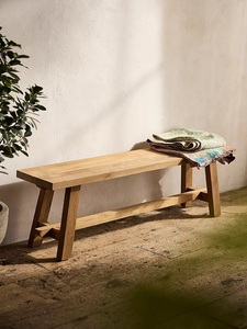 Banco de Madera Sólida Estilo Rústico para Interiores, Mueble de Asiento para Comedor, Cocina, Entrada, Pasillo, con Estructura de Madera Resistente, Ideal para Hoteles - Product Image 1