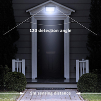 Sensor de Movimiento PIR LED 60COB IP65, Lámpara Solar de Seguridad para Exteriores, Recargable, Resistente al Agua, para Montaje en Pared, con Sensor de Amanecer y Anochecer