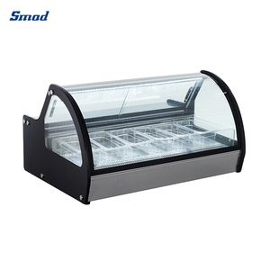 Smad Refrigerated Topping Rail with Glass Sneeze Guard Cover Ice Showcase for Dds-122wbr(d-1) Dds-122wbr(d-1) <b>Freezer</b> Ice - Product Image 4