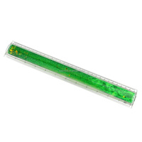 Règle 3D créative en acrylique transparent remplie de liquide, papeterie en plastique mignonne, décoration de bureau scolaire, règle à mouvement liquide